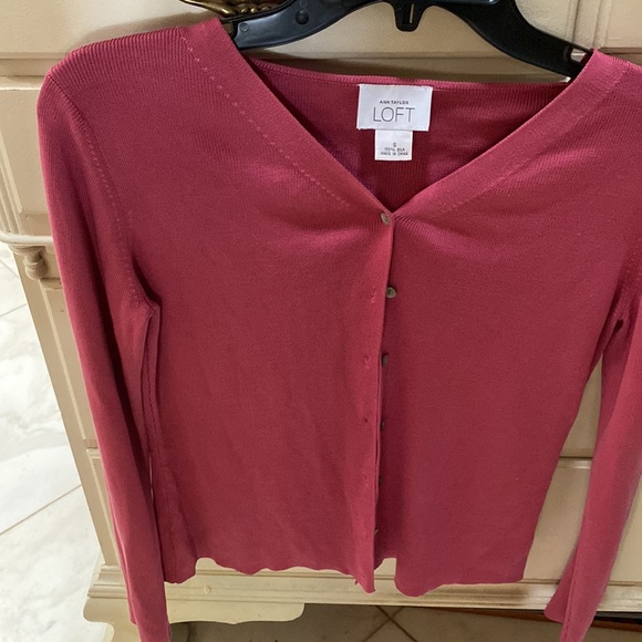 Ann Taylor Loft 100% silk knit cardigan button down jacket size S - Picture 11 of 12